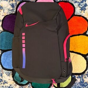 Nike Black Backpack with Pink and Blue Details
